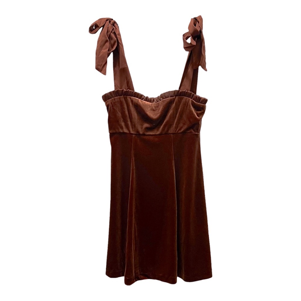 Danielle Bernstein Velvet Mini Dress Size XSmall Color Wine